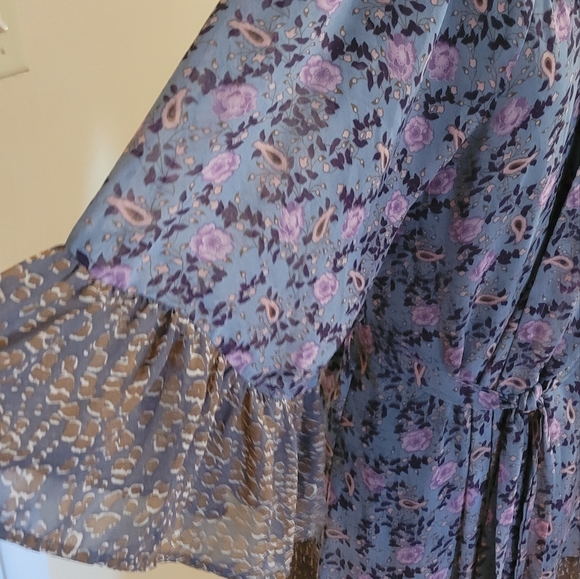 Umgee long boho duster kimono flowy style bell sleeve cardigan size Medium - Picture 6 of 16